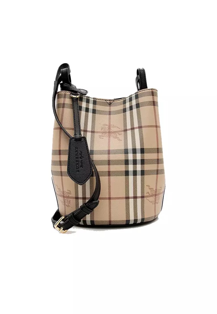 Burberry Haymarket Lorne Bucket Bag Women s Fashion Bags Wallets Cross body Bags on Carousell