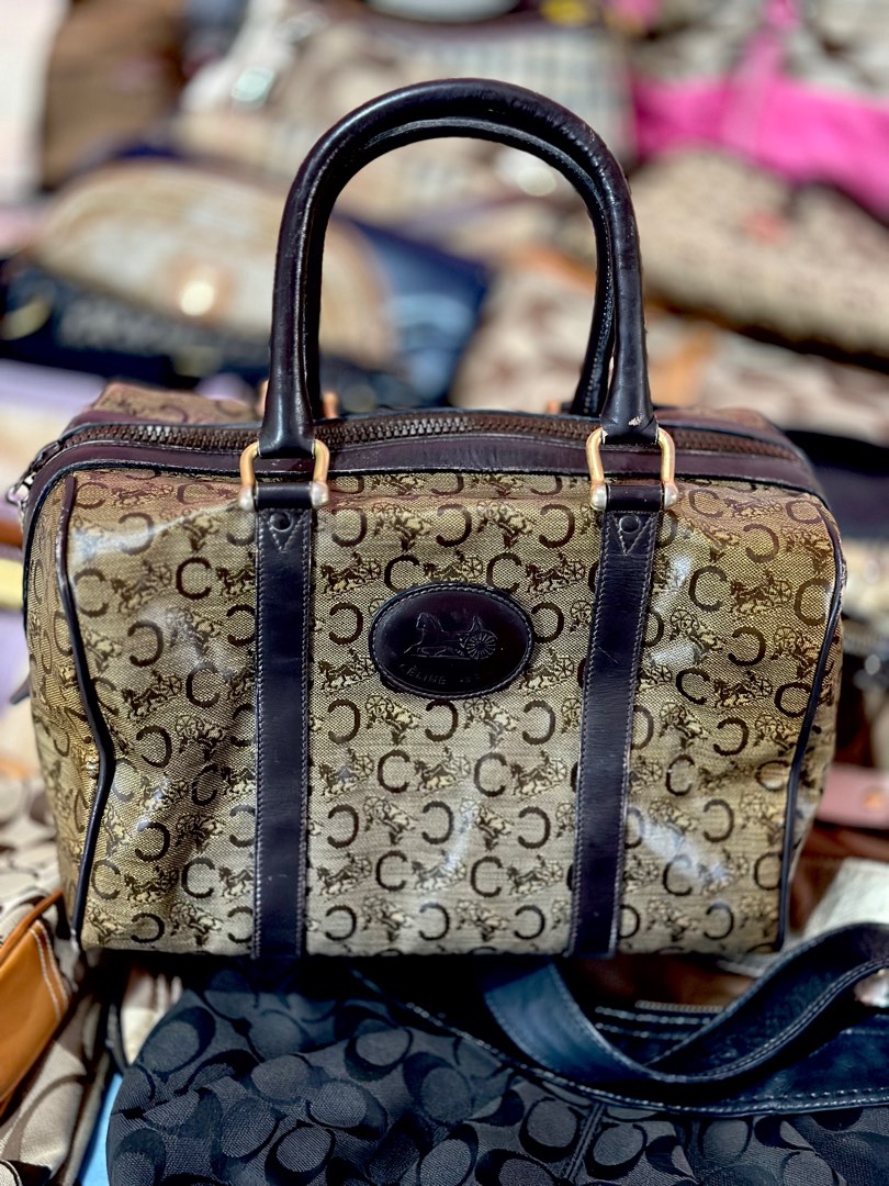 CELINE C Blason Monogram Boston Bag Vintage