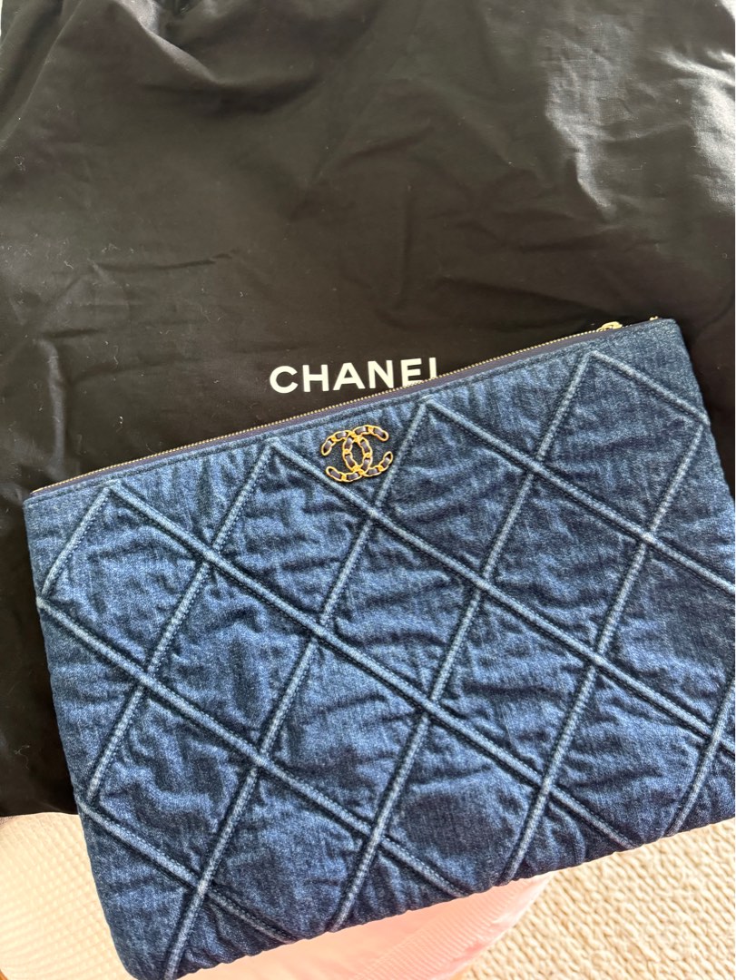 Chanel denim clutch