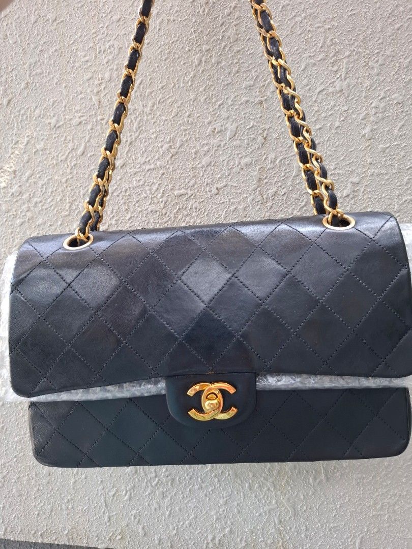 Chanel double flap (Category: Luxury Bags & Wallets) located in Zamboanga. Submitted by selected.things (Listing ID 1316817947, Image 1). Description: very good cond in gold hardwares with holo with card with entrupy with box.