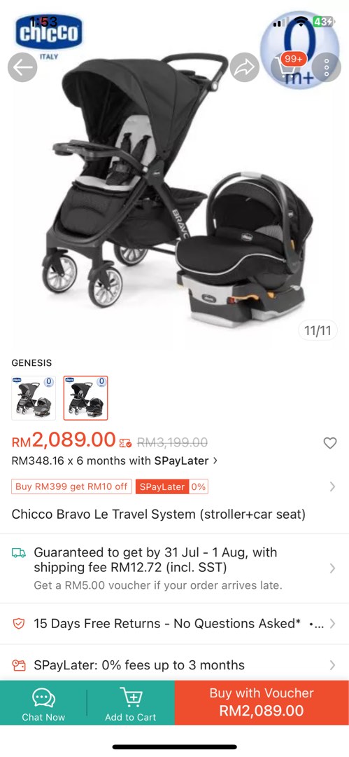 Chicco genesis travel system clearance