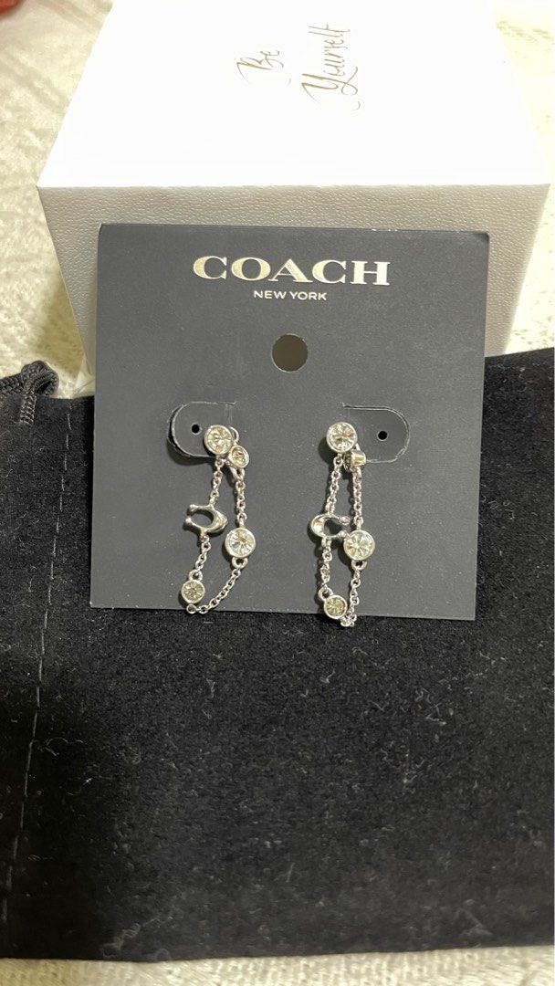 Coach silver earrings clearance