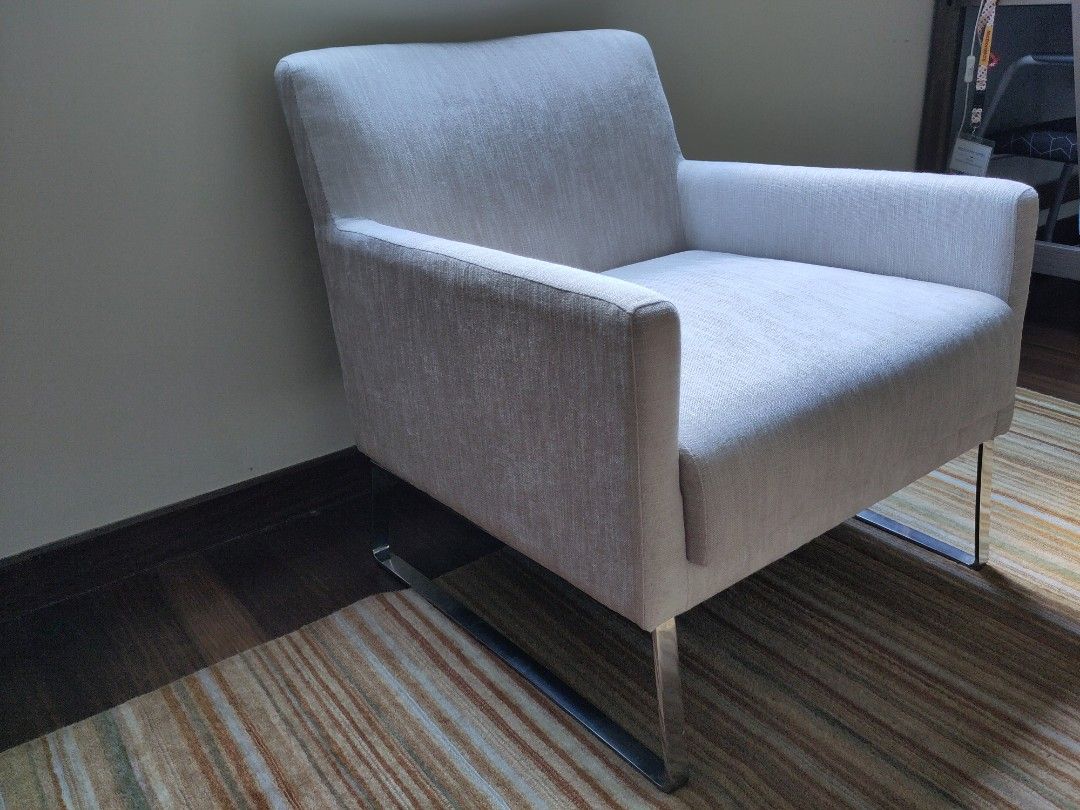 Cream reading chair Furniture Home Living Furniture Chairs on Carousell
