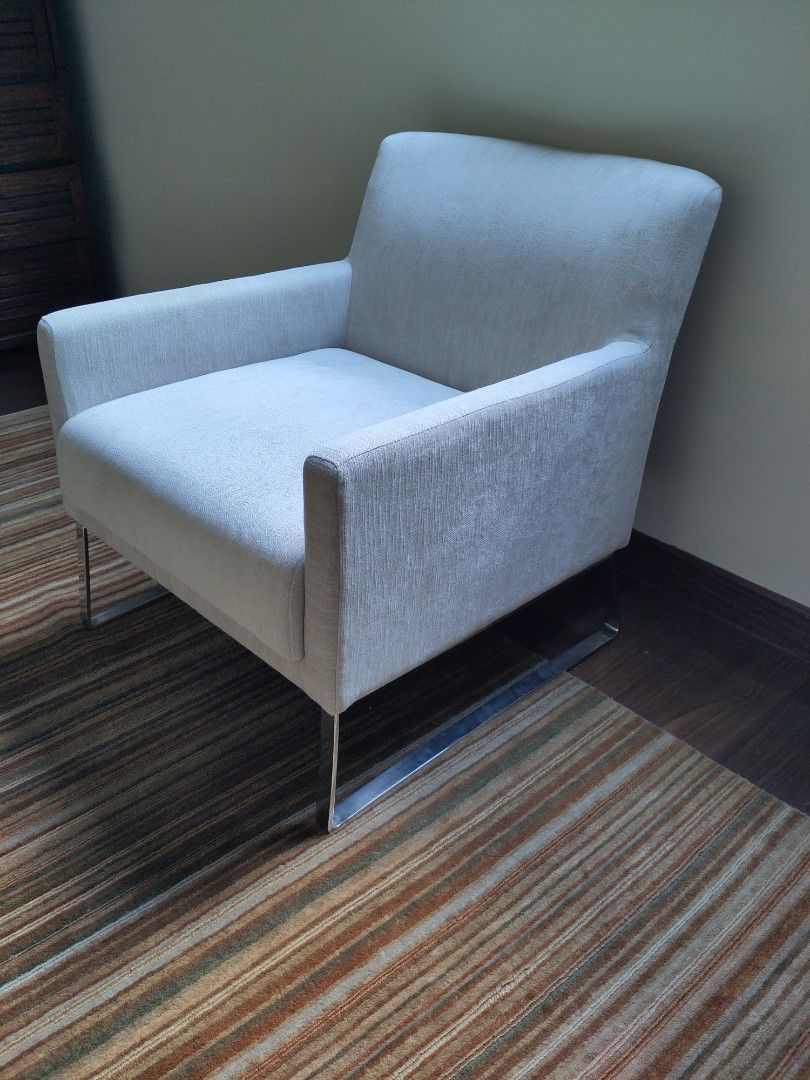 Cream reading chair Furniture Home Living Furniture Chairs on Carousell