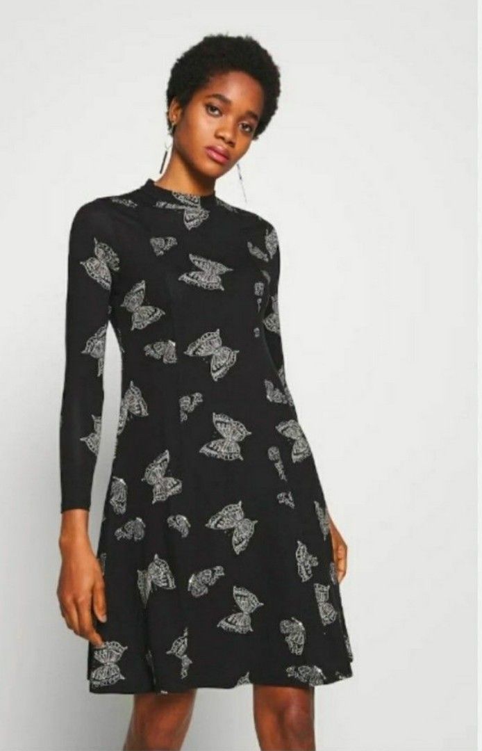 Butterfly long sleeve dress sales