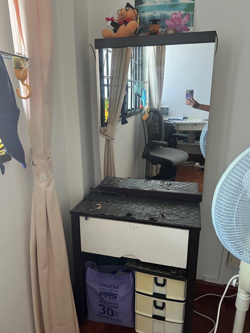 Dressing table (Category: Other Home Furniture) located in Singapore. Submitted by shinestars (Listing ID 1316889518, Image 1). Description: Well used dressing table. Not for fussy people Photos all uploaded Showed things not included. .