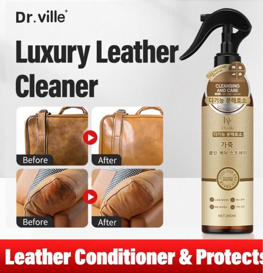 Dr.ville Leather Cleaner Conditions Protects For Genuine Leather Sofa Bag Furniture Home Living Cleaning Homecare Supplies Cleaning Tools Supplies on Carousell
