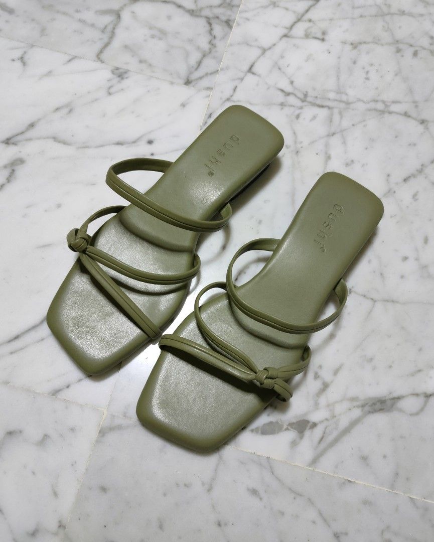 Olive green strappy sandals sale