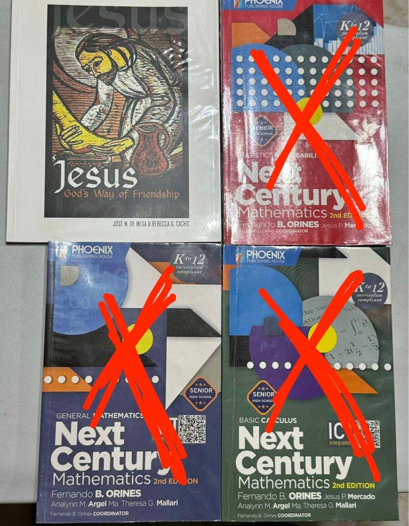 Grade 11 Senior High STEM Books (Category: Textbooks) located in Marikina City. Submitted by elaishoppe (Listing ID 1315625649, Image 1). Description: 2000 only TAKE ALL - Jesus: God’s way of friendship - Next Century Mathematics: Statistics and Probability 2nd edition (SOLD) - Next Century Mathematics: General Mathematics 2nd edition (SOLD) - Next Century Mathematics: Basic Calculus 2nd edition (SOLD) - Earth and Life Science revised edition - G