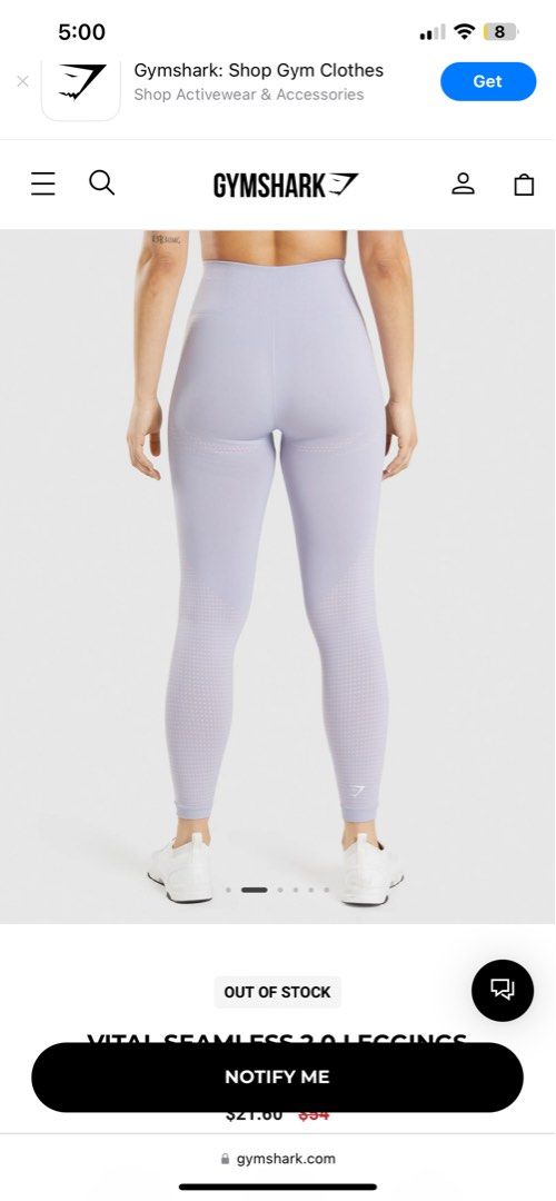 Gymshark Vital Seamless 2.0 Leggings Moonstone Blue Marl Women s Fashion Activewear on Carousell