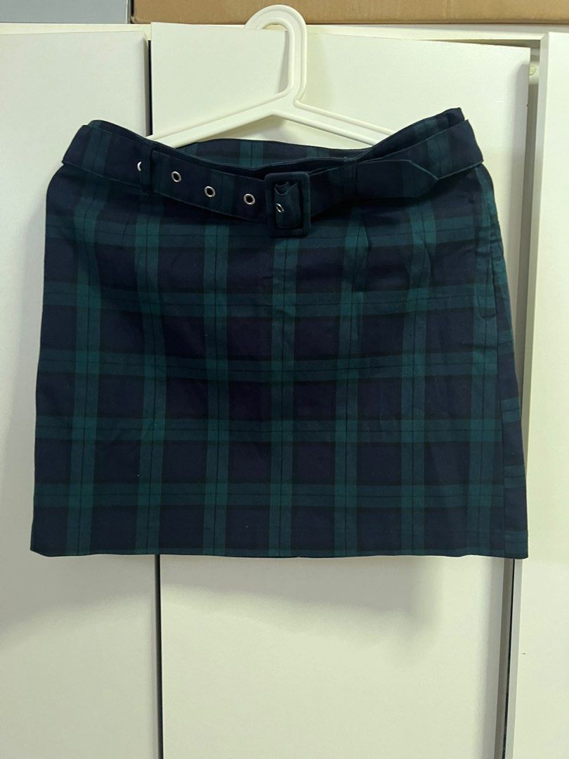 Green plaid skirt h&m outlet