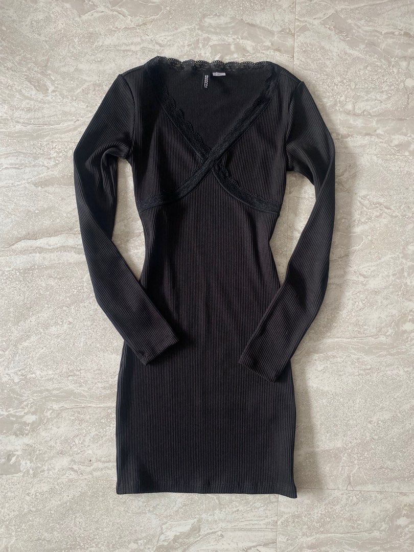 slim fit dress slacks H&M Black Knitted Maxi Dress main image 1
