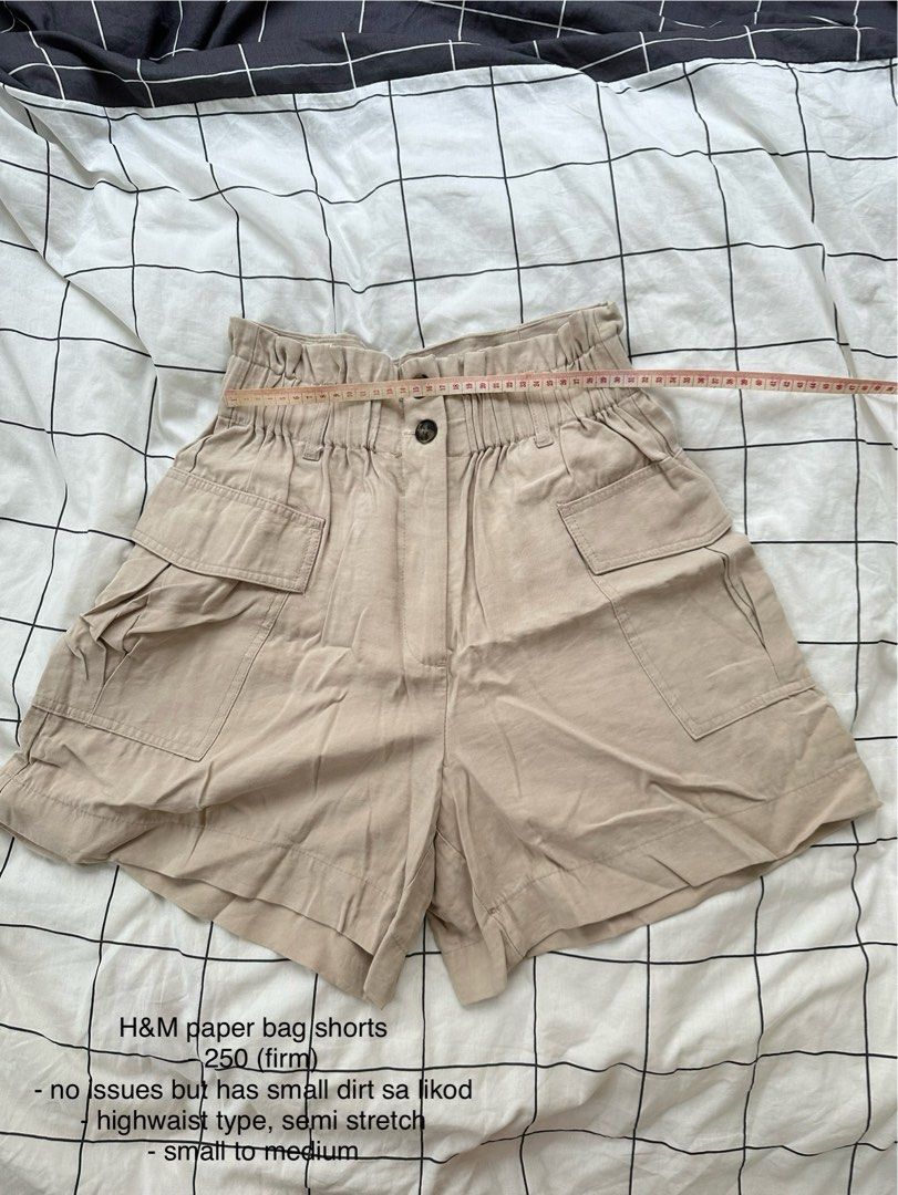 H M Paper Bag shorts Women s Fashion Bottoms Shorts on Carousell