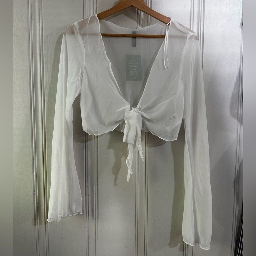 White transparent cardigan on sale
