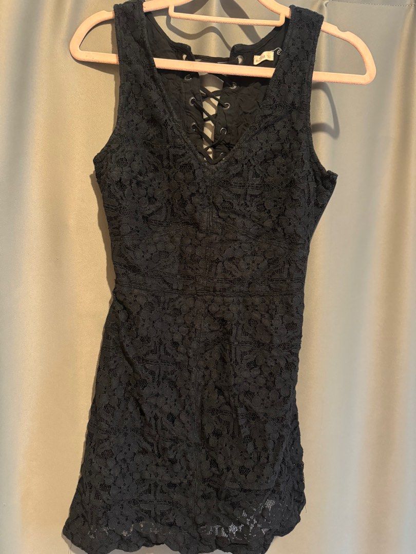 Hollister Black Lace Dress lace, , & , - Carousell