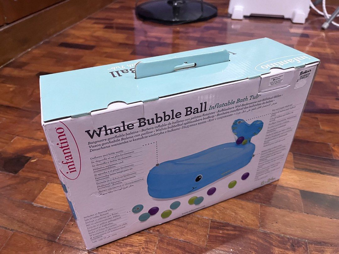 Inflatable Bath Tub (Category: Bathtub & Bath Accessories) located in Paranaque City. Submitted by oliver.solutions (Listing ID 1316823329, Image 3). Description: Whale Bubble Ball Inflatable Bath Tub 6-24 Months 30in x 18in dimension Infantino Brand (World Class) Once lang nagamit sa kabusy ng buhay Bought at Rustans For moms who are in for cheaper but quality products for their babies.