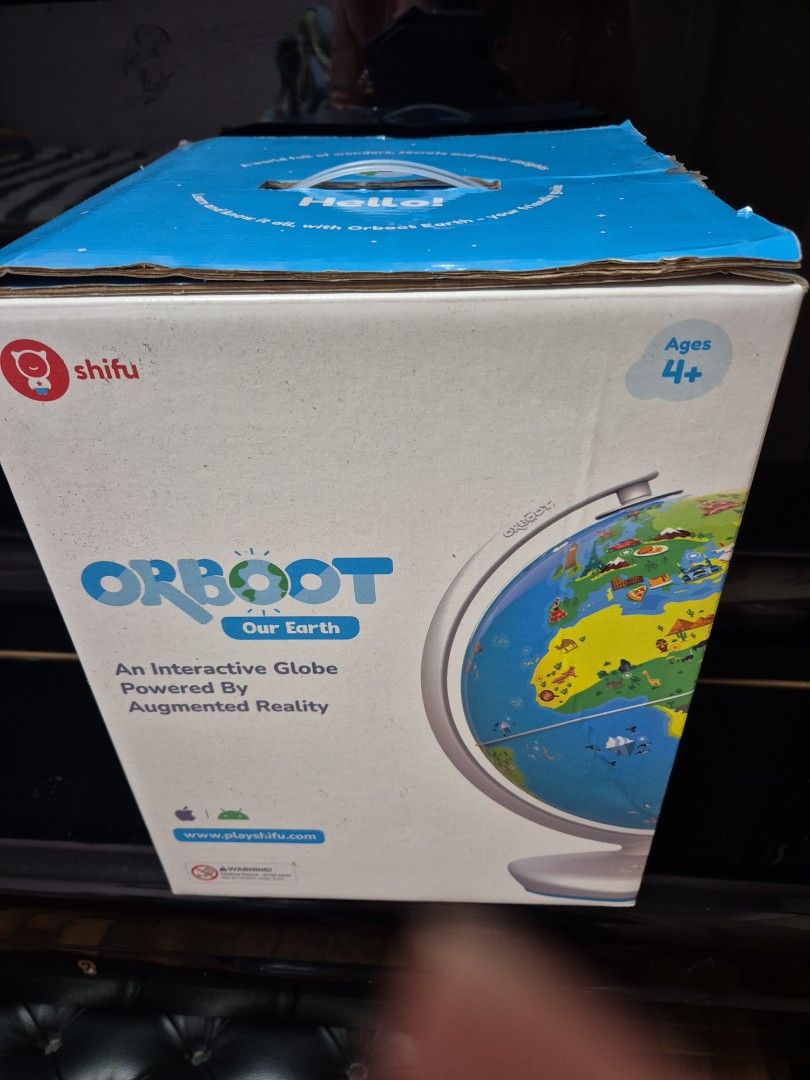Interactive globe (Category: Educational & Learning Toys) located in Singapore. Submitted by motherhood84 (Listing ID 1316939639, Image 1). Description: got this for child but seldom use. box condition not so good.
