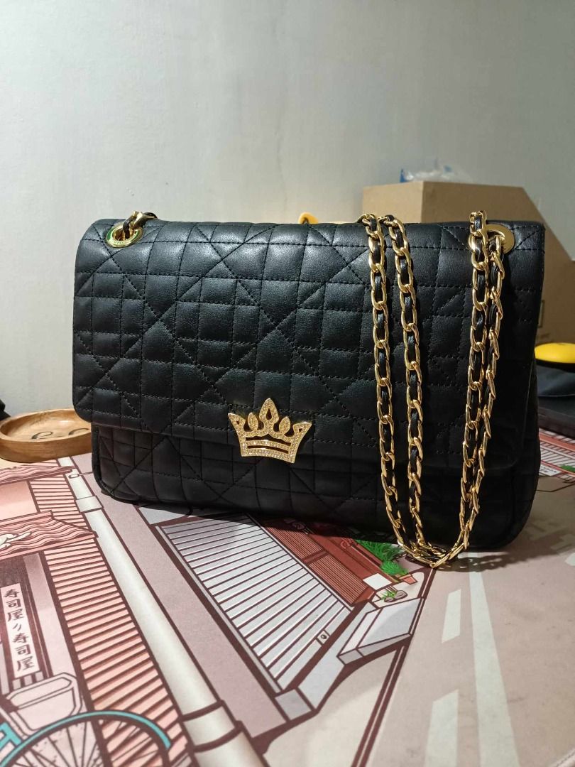 J. Estina Quilted Sling Shoulder Black Bag Women s Fashion Bags Wallets Shoulder Bags on Carousell