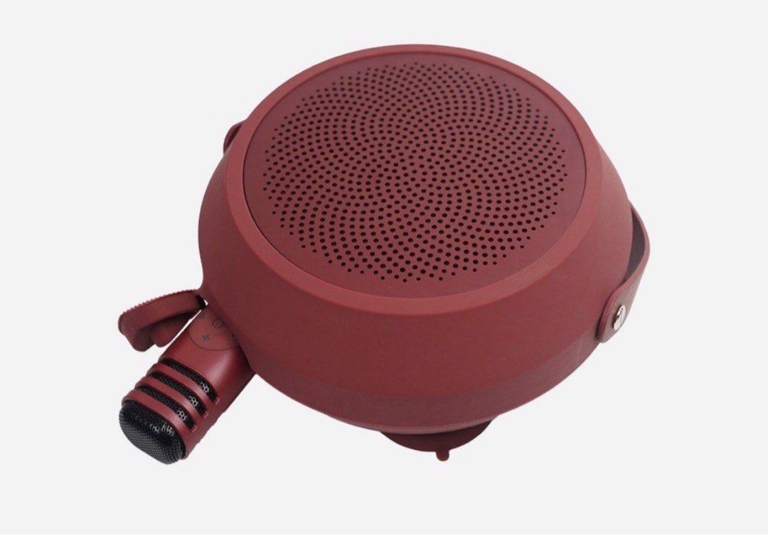 (NO WARRANTY LETTING GO CHEAP!) Jacky Wu Karaoke Thunderboltz Wu Duo Speakers with Microphones (BURGUNDY)63205307250819112