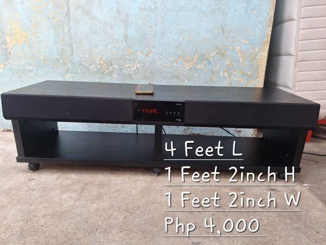 Japan Surplus TV Rack With Speaker (Category: TV Consoles) located in Manila. Submitted by trueforce258352 (Listing ID 1316834147, Image 1). Description: 110v with Speaker with wheels Good sound quality.