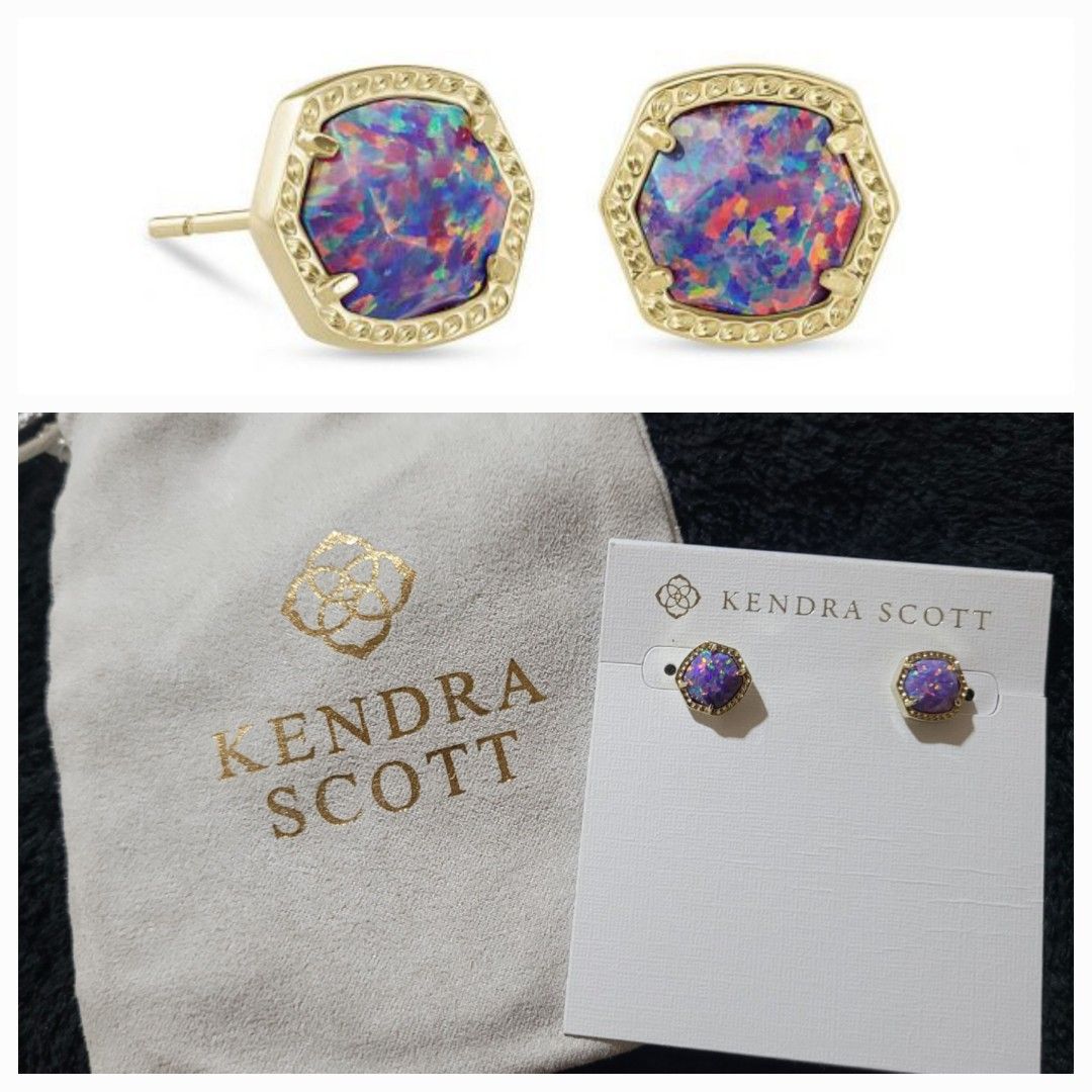 Kendra Scott Davie Stud Earrings in Lavender Kyocera Opal