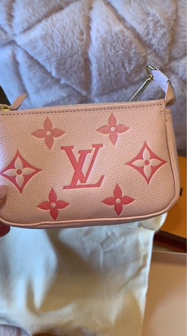 ❗️RUSH❗️Louis Vuitton pink pochette (Category: Luxury Bags & Wallets) located in Paranaque City. Submitted by ninadobreva (Listing ID 1316927862, Image 2). Description: This is a limited edition by the pool collection mini pochette Bought from the US when i bought it through instagram Comes with receipt and dust bag RfS: rush decluttering moving to a new house Will send actual photos to actual buyers in good condition Not sure if it is authentic 