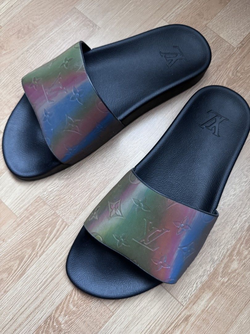 Louis Vuitton Waterfront Black Iridescent Monogram Sandals