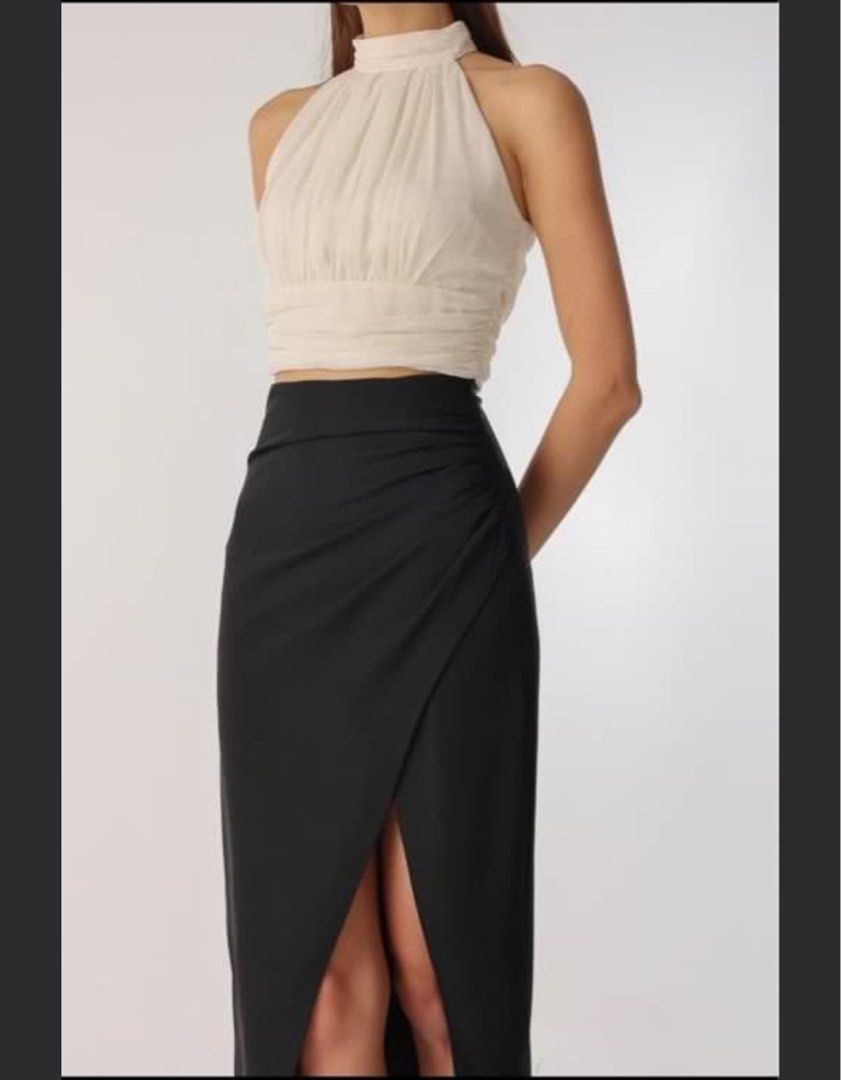 Lovet vena wrapped side ruched skirt, Women's Fashion, Bottoms