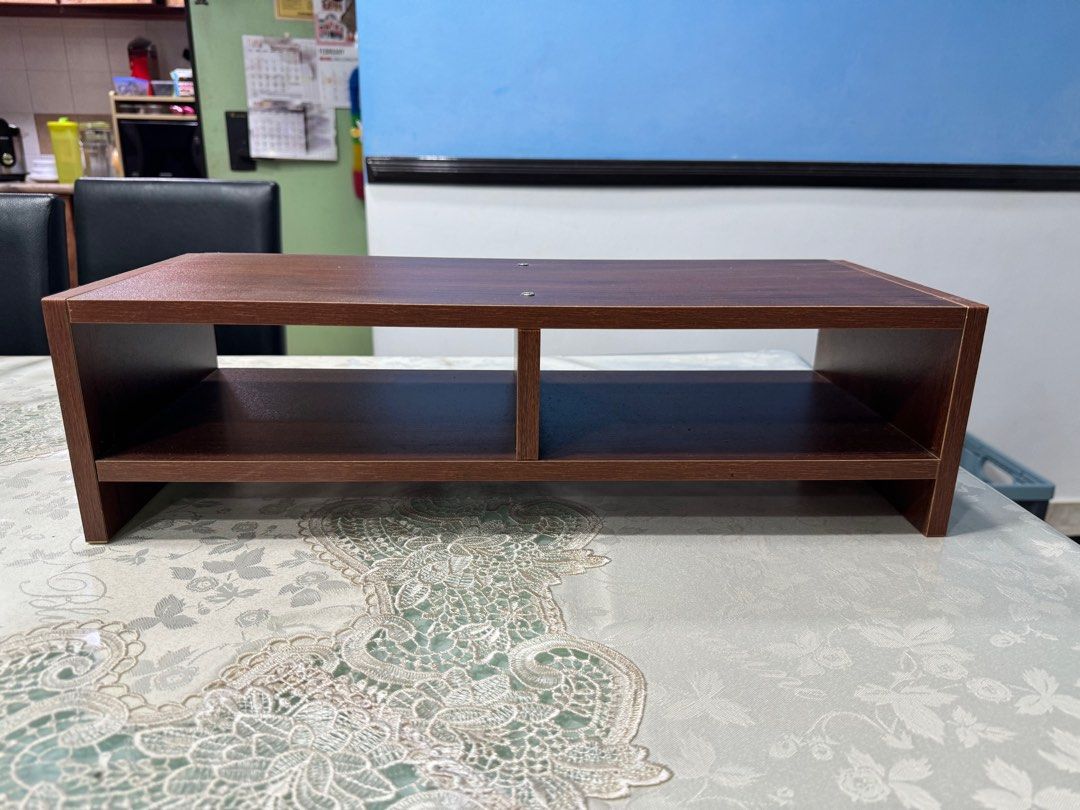 Monitor Desktop Riser (Category: Shelves, Cabinets & Racks) located in Singapore. Submitted by harshrough15 (Listing ID 1316969458, Image 1). Description: 50.5cm (L) x 20cm (B) x 14.5cm (H) - Internal height: 7.5cm (top), 4cm (bottom).