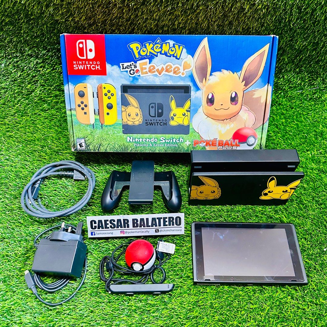 Nintendo Swith Pokémon Let’s Go Eevee Edition (Category: Nintendo) located in Tagum. Submitted by zangcaesar (Listing ID 1316924244, Image 2). Description: Inclusions: 1. Nintendo Switch Console (damaged, natapunan ng tubig sa bag, ayaw na gumana, pagawa niyo na lang motherboard). 2. Joy-Con strap (only one, nadurog ang isa tinapon ko na lang) 3. High Speed HDMI cable 4. Nintendo Switch Pikachu + Eevee Edition Dock 5. Joy-Con Grip 6. Nintendo Swi