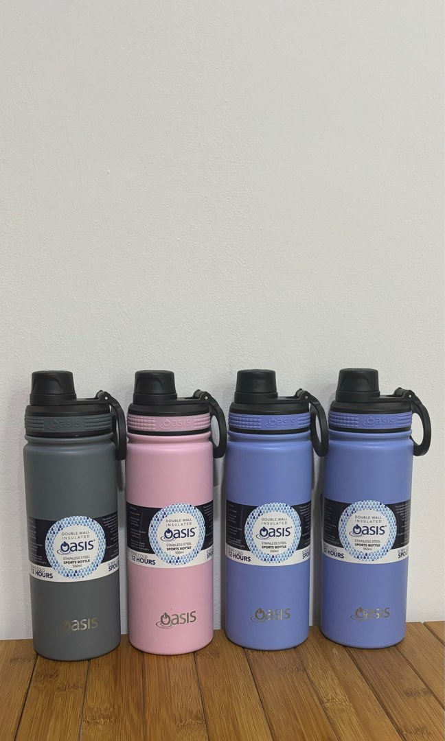 Oasis Stainless Steel Sports Bottle 550ml, Furniture & Home Living