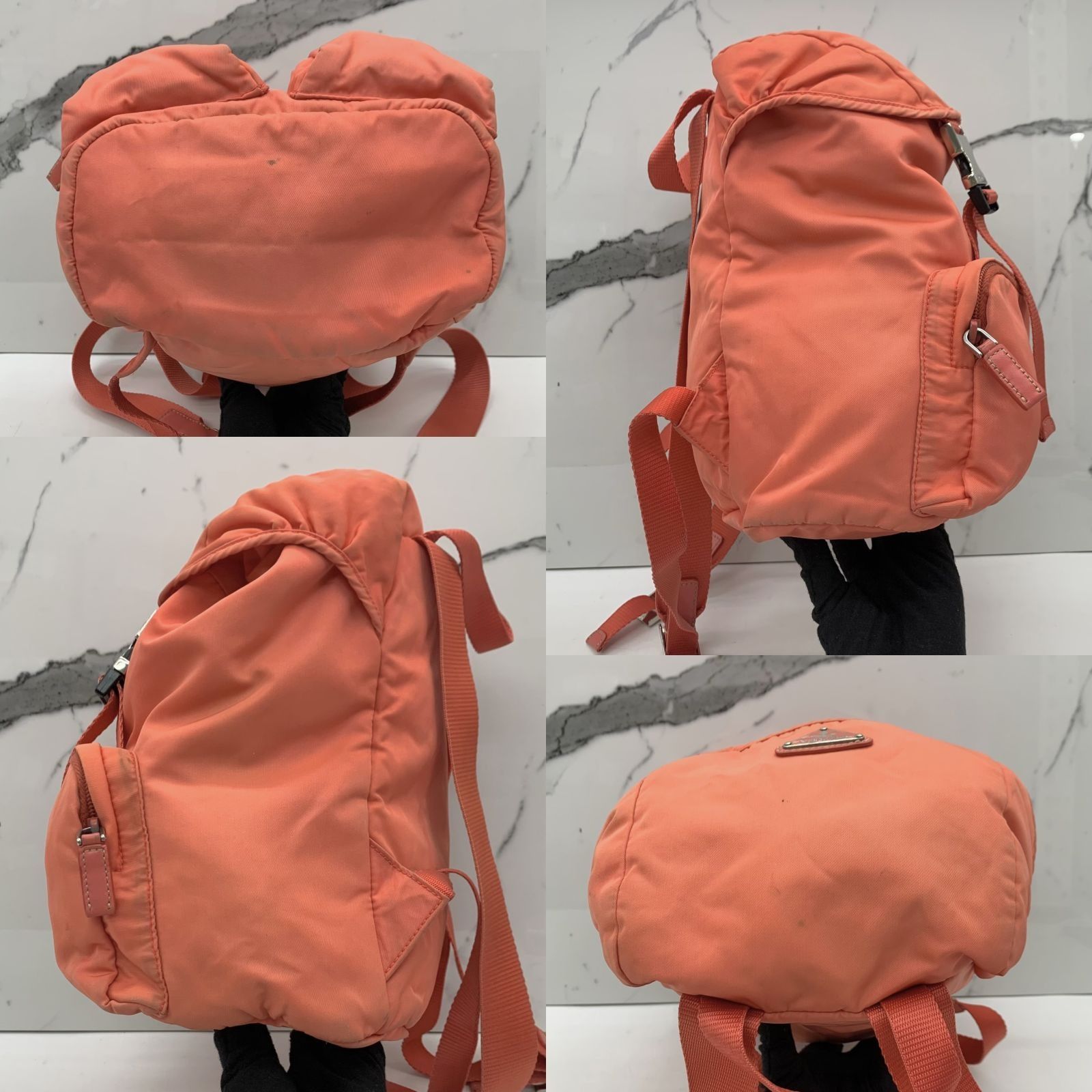 Prada Orange-Red Nylon Backpack Prada Tessuto Nylon Backpack - Orange Backpacks, Handbags  main image 2