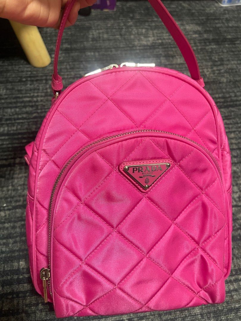 PRADA Rucksack Backpack 1BZ066 Nylon leather Pink, Luxury, Bags