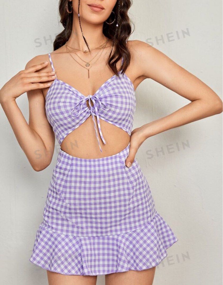 Purple tie front romper dress (Category: Rompers) located in Taguig. Submitted by noacf1975 (Listing ID 1316886316, Image 1). Description: .