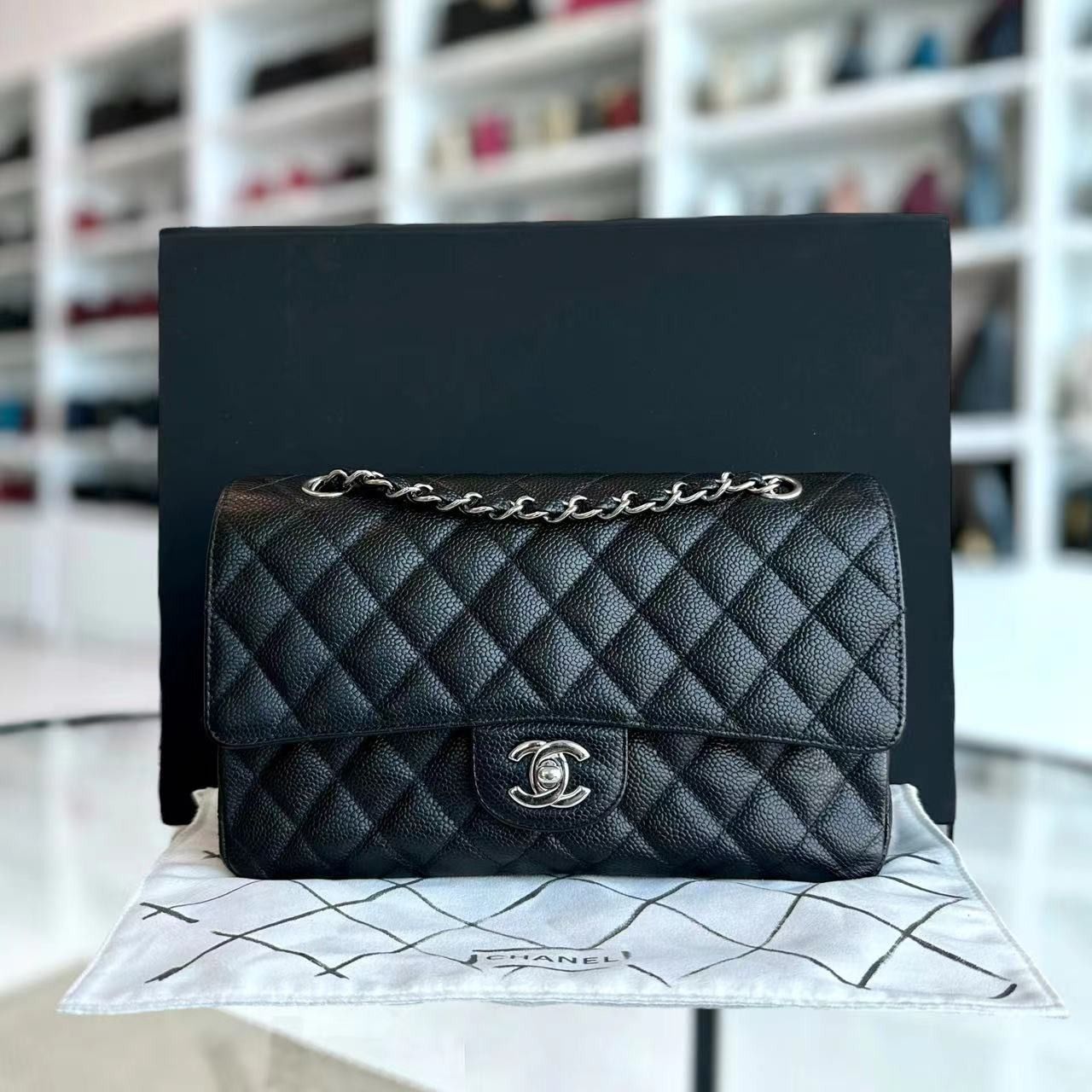 Chanel classic 12 caviar on sale
