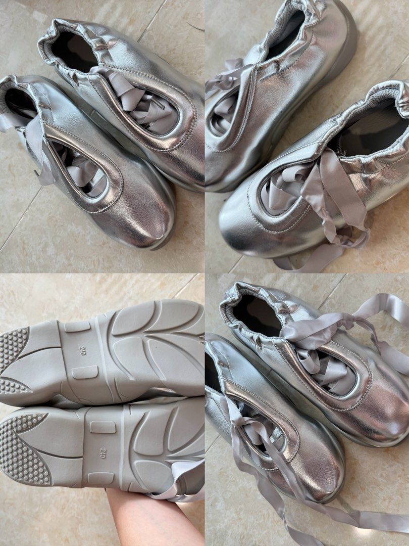 Silver Ballet Silver ballet shoes, Women's Fashion, Footwear, Sneakers on Carousell