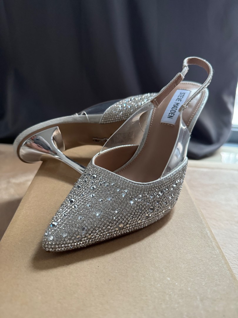 Steve Madden Fling R Rhinestone Heels Women s Fashion Footwear Heels on Carousell