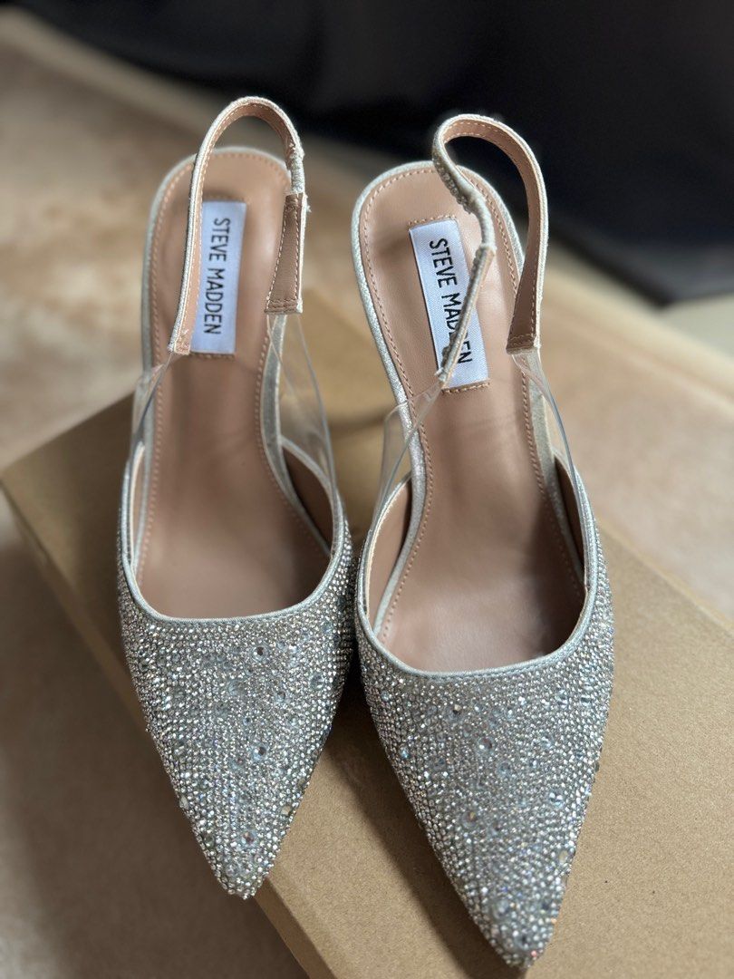Steve Madden Fling R Rhinestone Heels Women s Fashion Footwear Heels on Carousell