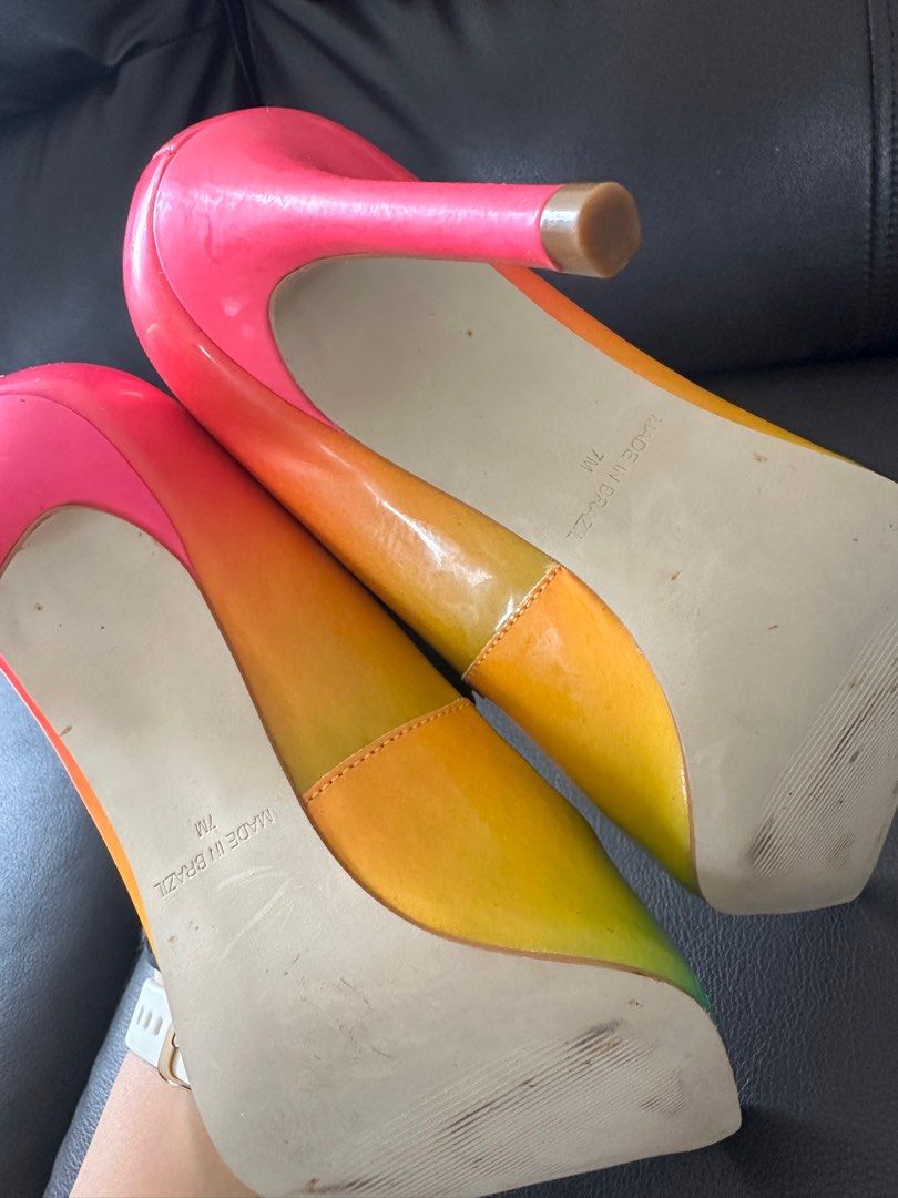 Steve Madden Heels Rainbow 7M 23.5cm Fesyen Wanita Sepatu di Carousell
