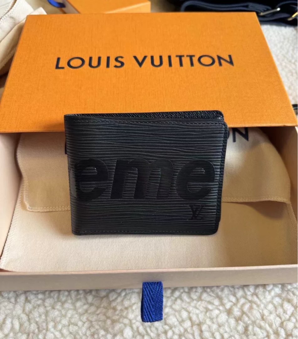 Supreme lv wallet black new arrivals