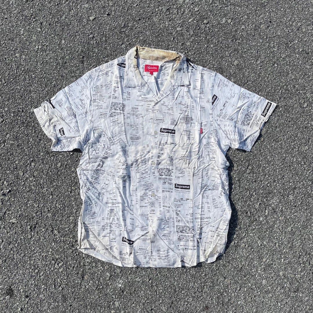 トップス Supreme receipts rayon s/s shirt Supreme receipts rayon s/s shirt