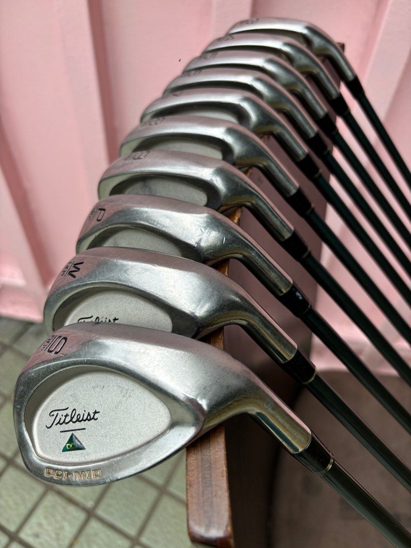 Titleist DCI Golf Set for Beginners (Complete) (Category: Golf) located in Manila. Submitted by eclipse58 (Listing ID 1316843684, Image 2). Description: COMPLETE Titleist DCI-Mid Golf Set ✅️ 5-9 Irons, Pitching Wedge, W Wedge & Sand Wedge ✅️ Tsuruya Progical 500 Driver, Tourstage ViQ 3 Wood & Maruman Verity Red 7 Wood ✅️ AMC Putter & Axel Golf Bag ✅️ Original Titleist Graphite Shaft & Golf Pride Grips ✅️ Very good condition & NO ISSUES Selling Pr