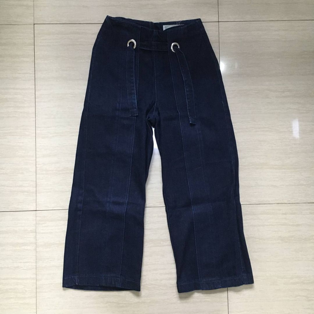 TOPSHOP Moto Unique Tie Front Wide leg Jeans Women s Fashion Bottoms Other Bottoms on Carousell