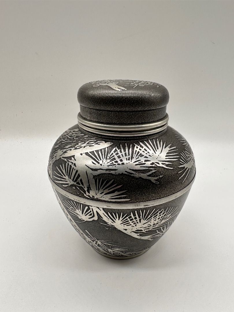 煎茶道具 錫半 煎茶道具一式 共箱 TOT 017 49 錫半造錫