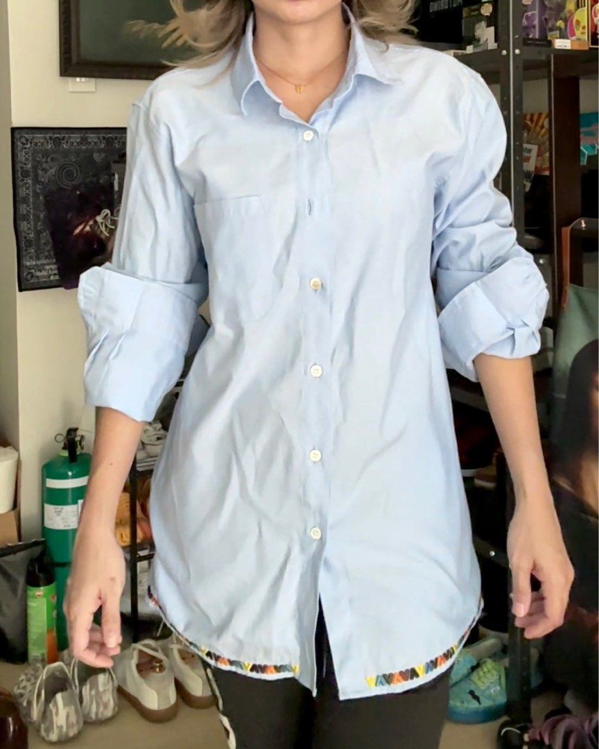 Visvim Longsleeves Polo (Category: Formal Shirts) located in Rizal. Submitted by youforlia (Listing ID 1316863924, Image 3). Description: Visvim is a Japanese brand known for its high-quality craftsmanship and unique blend of traditional and contemporary design. Visvim is renowned for its use of premium materials and traditional techniques. The brand often incorporates natural dyes, hand-sewn construction, and vintage-inspired fabrics. Nakamura's