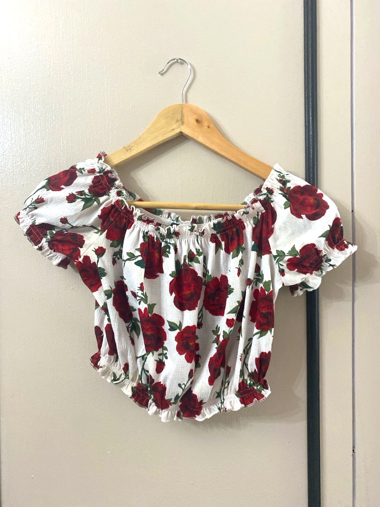 H&m floral off the shoulder top online