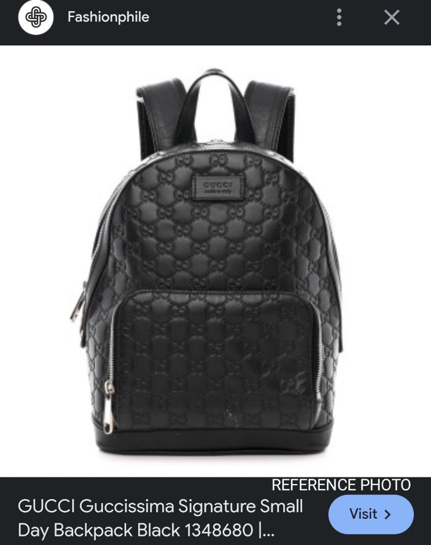25cm FIXEDPRICE RESELLERSPRICE Black Gucci Backpack Guccissima Backpack Office Bag School Bag College Bag Gucci Bag Women s Fashion Bags Wallets Backpacks on Carousell
