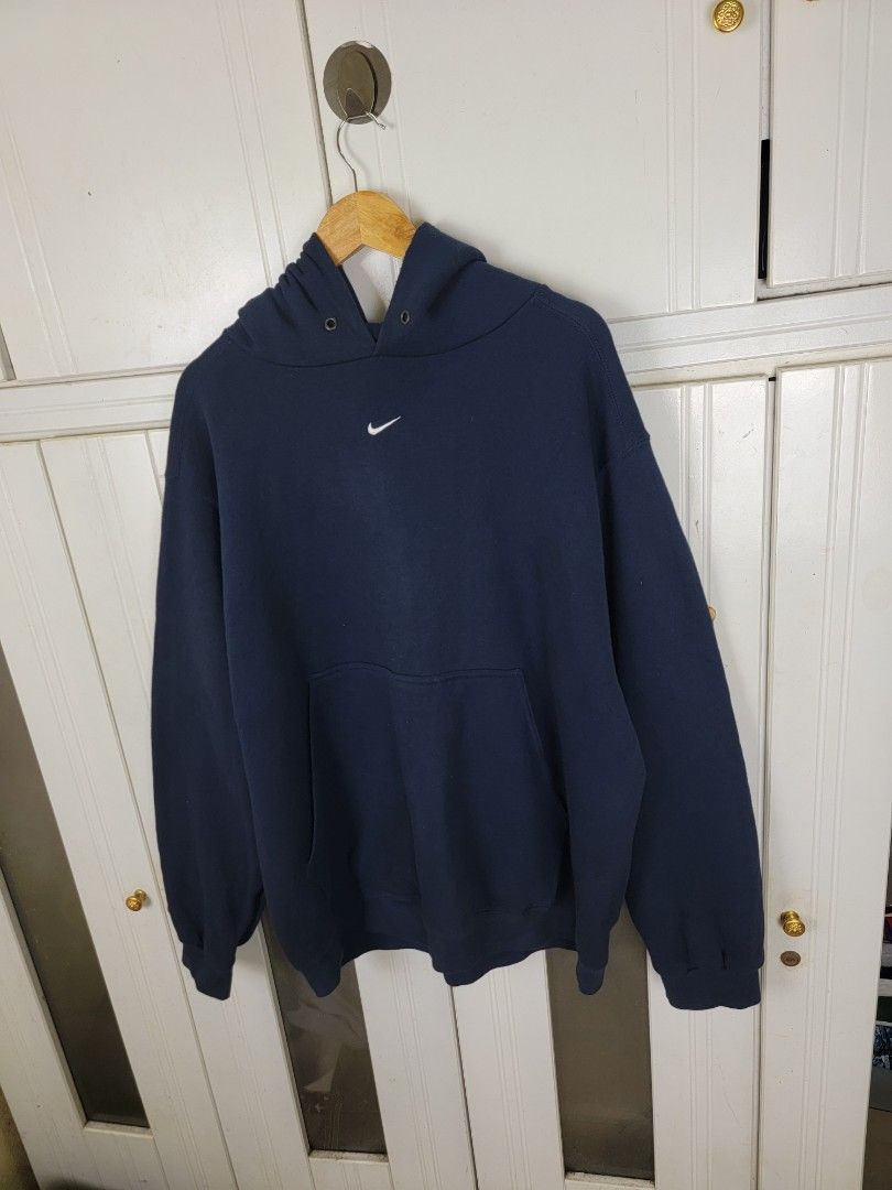 nike center swoosh hoodie blue