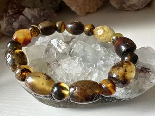 俄國老料藥珀桶、圓珠相間手鍊64220531440385110