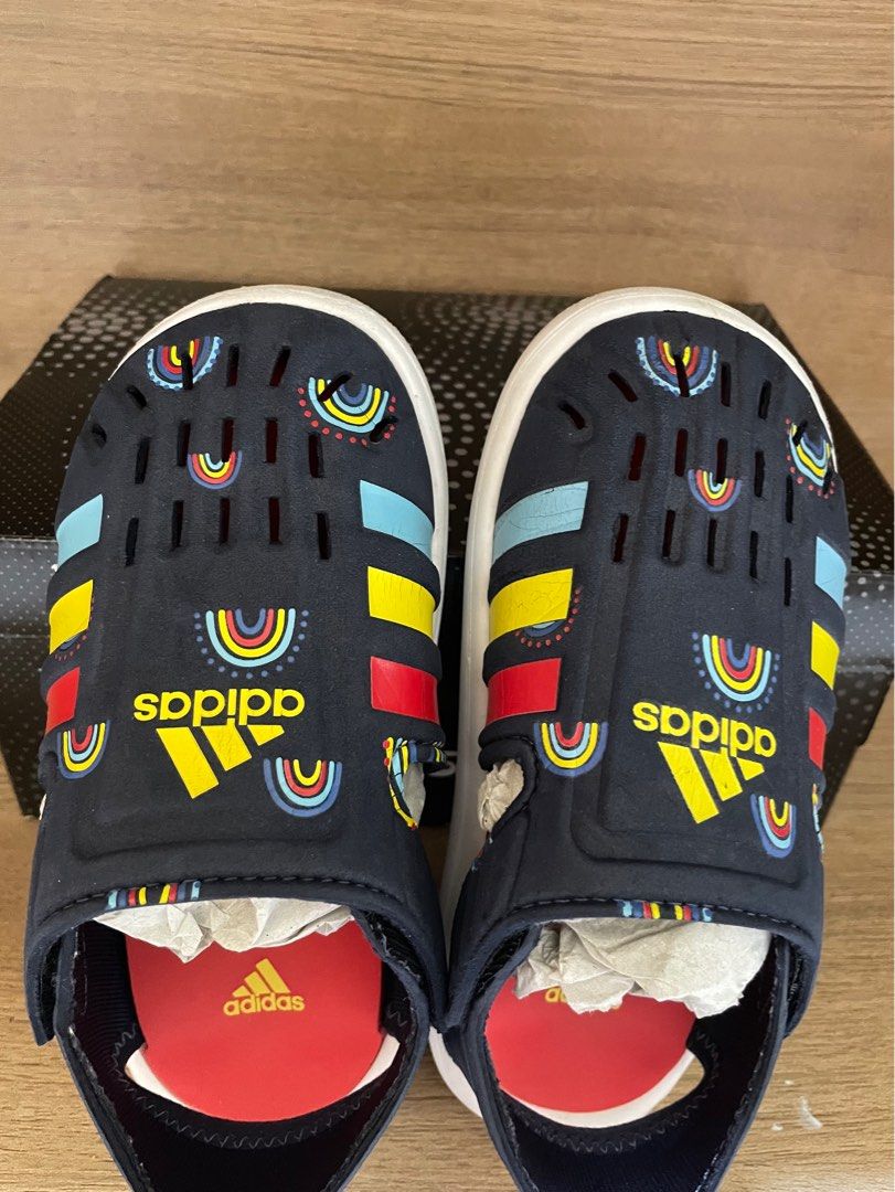 Adidas rainbow slippers online